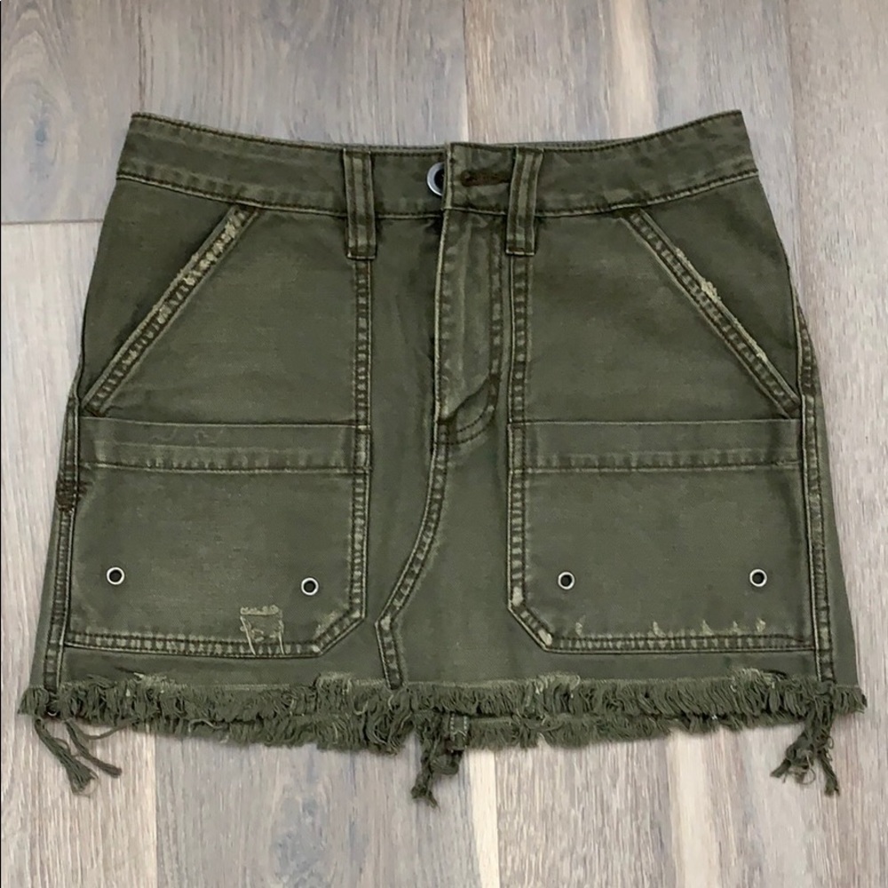 Army Green Free People Skirt
